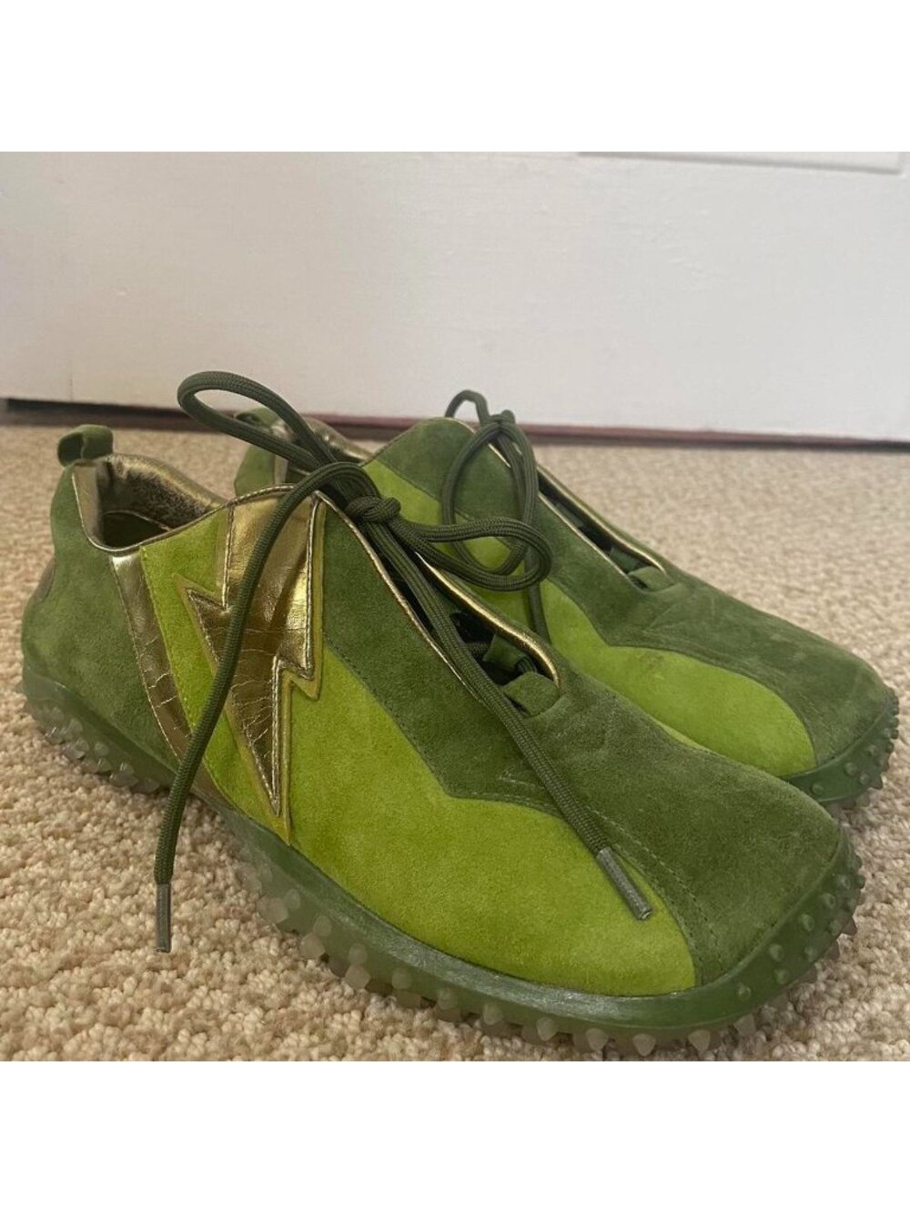 Jeffrey Campbell Green Suede Moonwalk Shoes